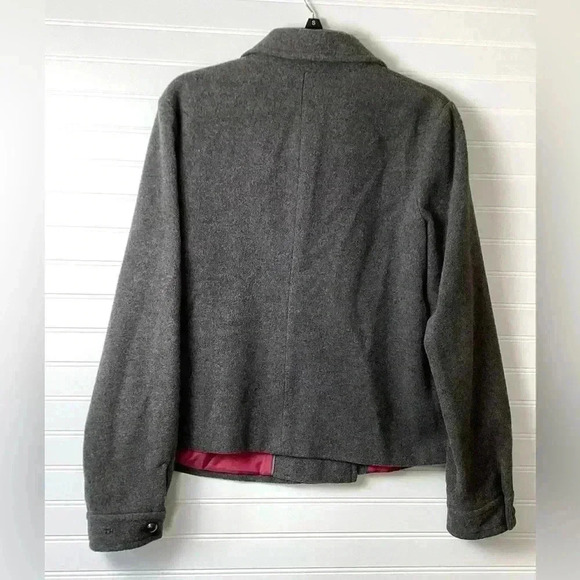 Tommy Hilfiger Gray Wool Double-Breasted Peacoat Women's Size Large Wool Blend - Picture 5 of 10